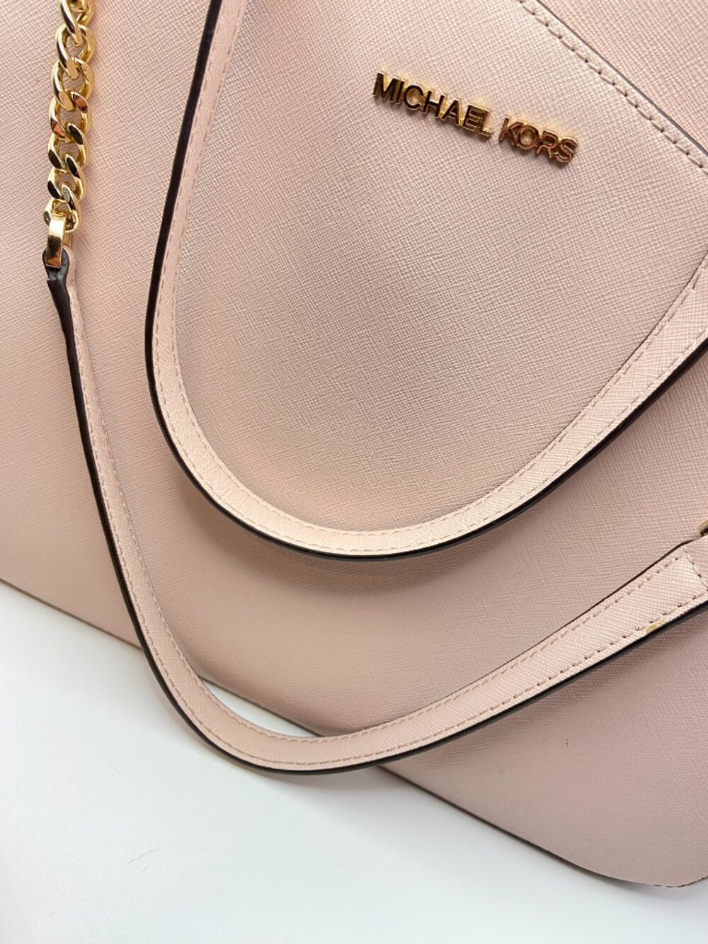 Michael Kors Jet Set Travel Large Chain Shoulder Tote & Wallet Powder Blush Pink - Picture 3 of 14